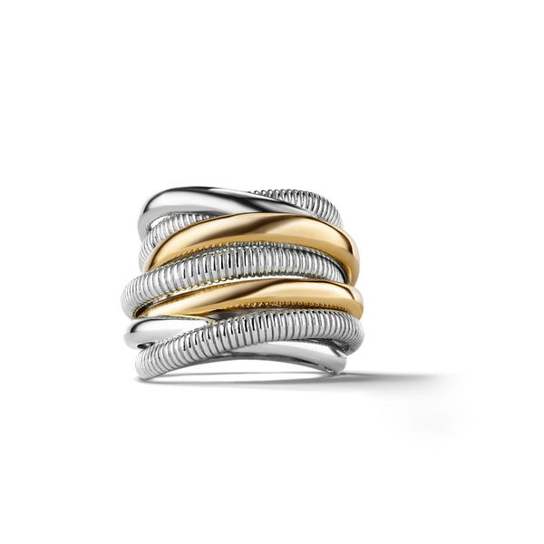 18K/SS Judith Ripka Eternity Seven Band Highway Ring Skaneateles Jewelry Skaneateles, NY