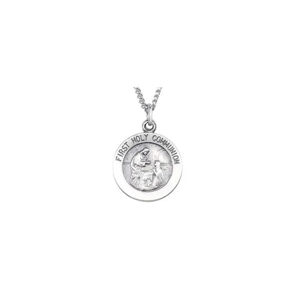 SS  18 mm First Communion Medal w/Chain Skaneateles Jewelry Skaneateles, NY
