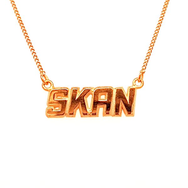 Gold Plated Custom SKAN Yellow Necklace w/Lobster Lobster Claw Clasp Skaneateles Jewelry Skaneateles, NY