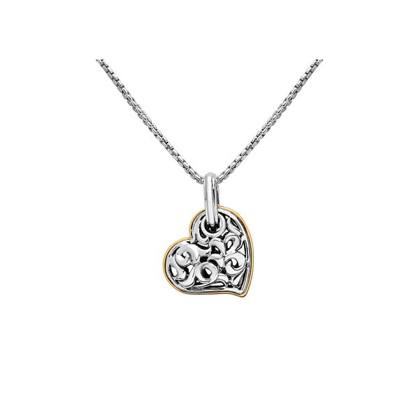 SS/18K YG Ladies Charles Krypell Heart Shaped  Pendant w/Chain Skaneateles Jewelry Skaneateles, NY