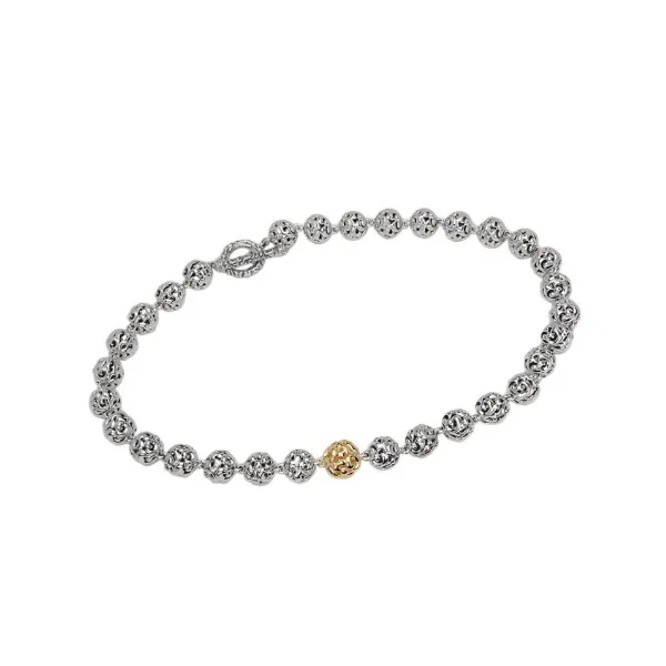 Sterling/18K YG Ladies Charles Krypell Micron Ivy Bead Necklace Skaneateles Jewelry Skaneateles, NY