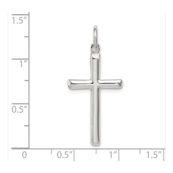 Sterling Silver Polished Cross Pendant Image 2 Skaneateles Jewelry Skaneateles, NY