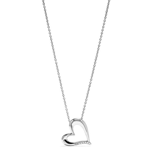 SS Judith Ripka Eros Diamond Open Heart Necklace 0.05ct TW Skaneateles Jewelry Skaneateles, NY