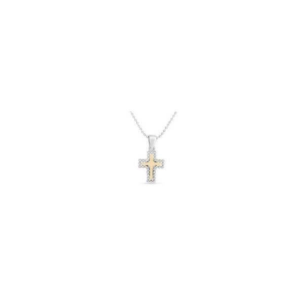Gold & Sterling Silver Popcorn Cross Pendant w/Chain Skaneateles Jewelry Skaneateles, NY