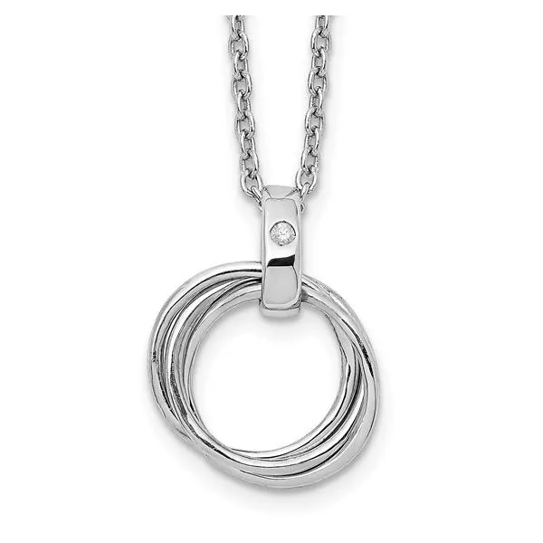 Sterling Silver Three Ring Diamond Pendant Skaneateles Jewelry Skaneateles, NY