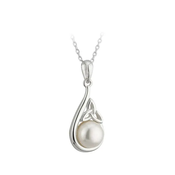 Sterling Silver Fresh Water Pearl Trinity Knot Pendant Skaneateles Jewelry Skaneateles, NY