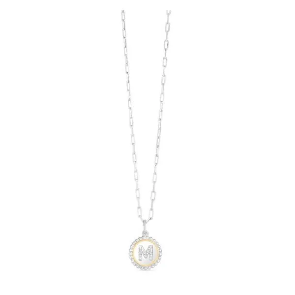 18K Yellow Gold & Sterling Silver Initial Letter 