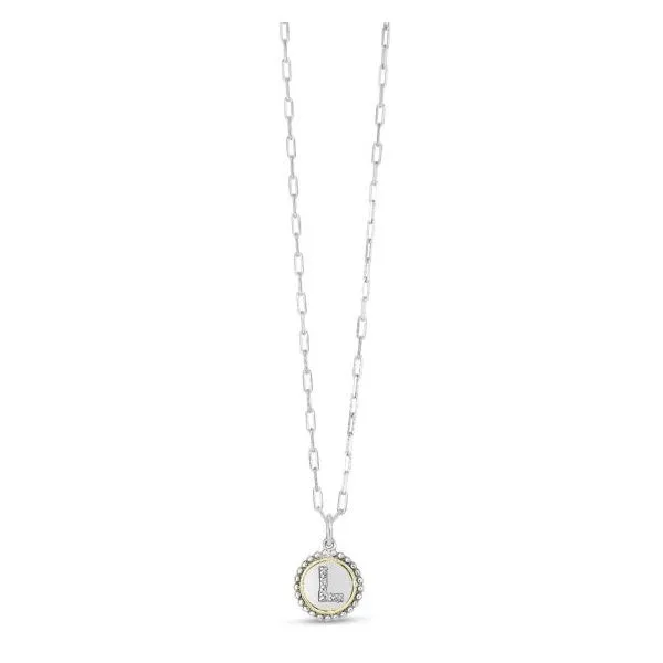 18K Yellow Gold & Sterling Silver Initials Letter  