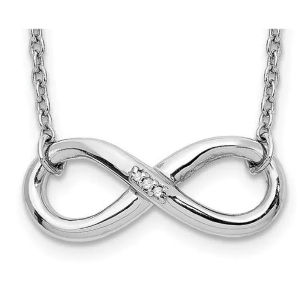 Sterling Silver 'White Ice' Infinity Diamond Necklace Skaneateles Jewelry Skaneateles, NY