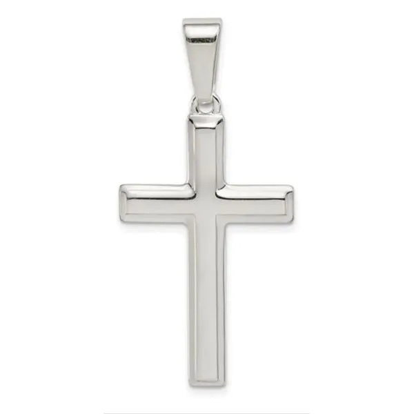 Sterling Silver Polished Cross Pendant on 20