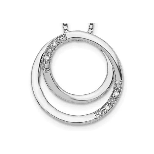 Sterling Silver Diamond Intertwining Circles With 18