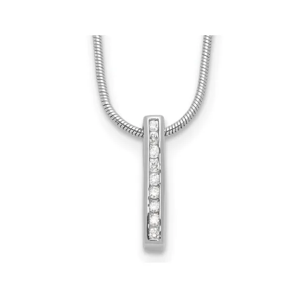 Sterling Silver .10ct Diamond Channel-Set Vertical Bar Necklace Skaneateles Jewelry Skaneateles, NY