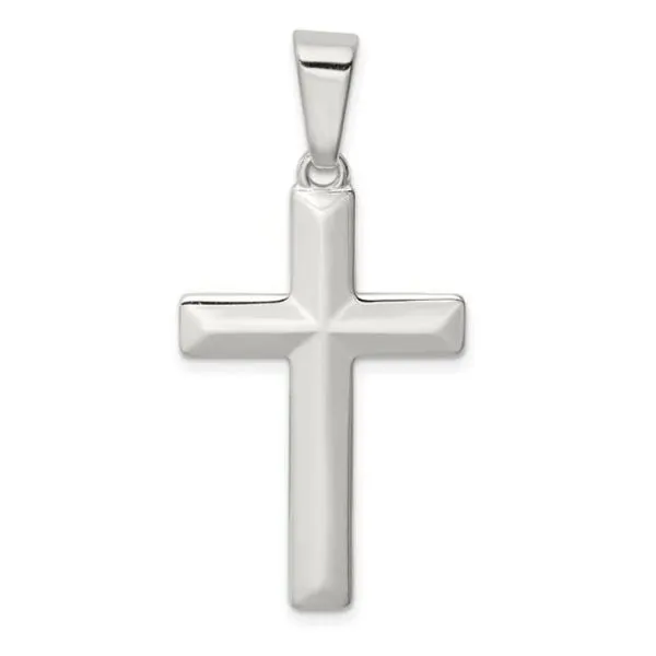 Sterling Silver Polished Cross Pendant With Chain Skaneateles Jewelry Skaneateles, NY