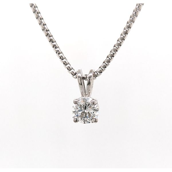 Lab Grown One Carat Diamond Pendant Set in Sterling Silver Skaneateles Jewelry Skaneateles, NY