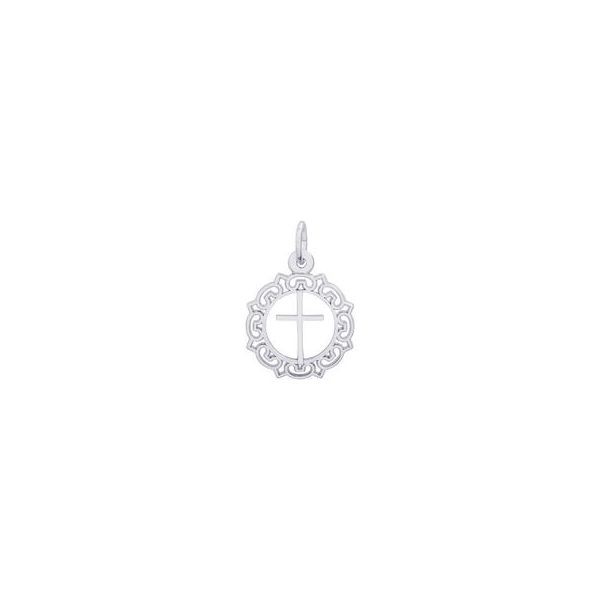 SS Cross with Ornate Border Charm Skaneateles Jewelry Skaneateles, NY