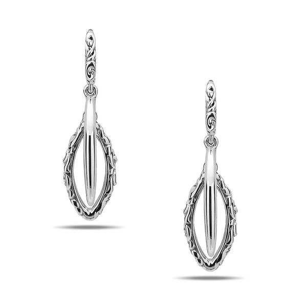 Charles Krypell Sterling Silver & 14 karat white gold 25 mm Fashion Drop Earrings Skaneateles Jewelry Skaneateles, NY
