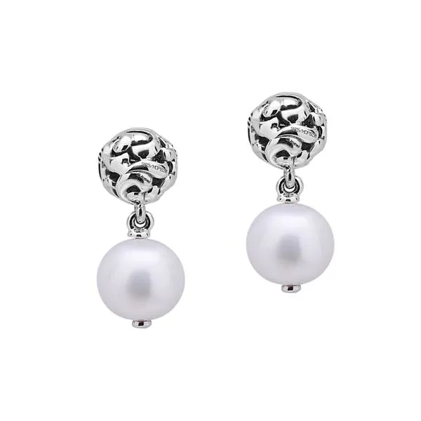 Charles Krypell Sterling Silver & 14 karat white gold Ivy 11.5-12 mm Pearl Drop Earrings Skaneateles Jewelry Skaneateles, NY