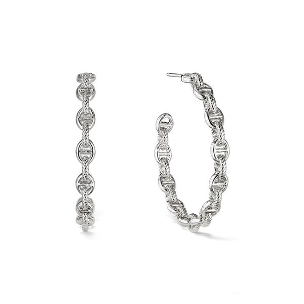 SS Judith Ripka Vienna Chain Link Hoop Earrings Skaneateles Jewelry Skaneateles, NY