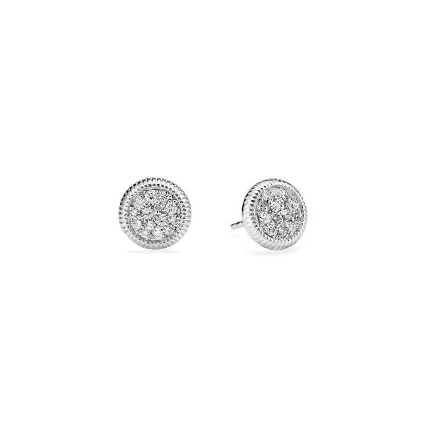 SS Judith Ripka Max Diamond Pave Stud Earrings 0.37ct TW Skaneateles Jewelry Skaneateles, NY