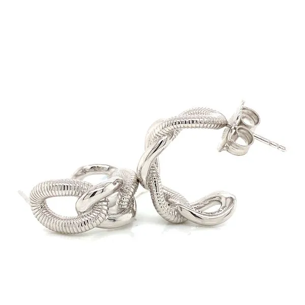 Sterling Silver Judith Ripka Eternity Open Link Earrings Image 2 Skaneateles Jewelry Skaneateles, NY