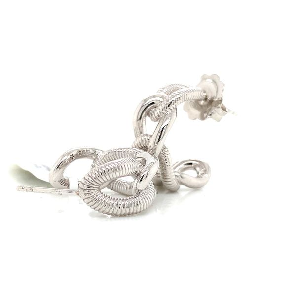 Sterling Silver Judith Ripka Eternity Open Link Earrings Image 3 Skaneateles Jewelry Skaneateles, NY