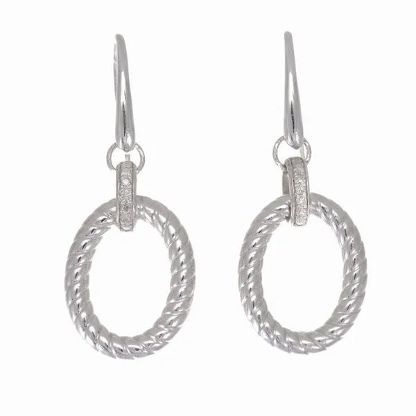 Sterling Silver 'Next Generation' Diamond Italian Cable Dangle Earrings 0.04ct TW Skaneateles Jewelry Skaneateles, NY