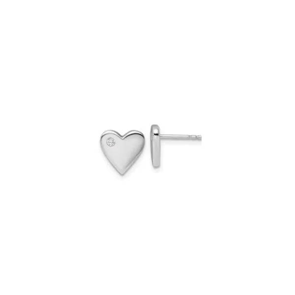 Sterling Silver 'White Ice' Diamond Heart Earrings Skaneateles Jewelry Skaneateles, NY
