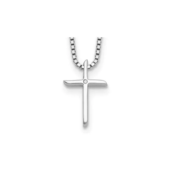 Sterling Silver White Ice 0.005ct Diamond Cross w/Chain Skaneateles Jewelry Skaneateles, NY
