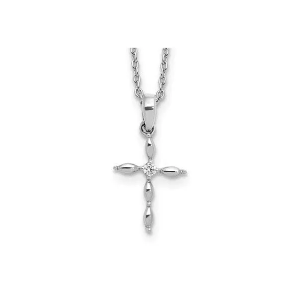 Sterling Silver White Ice 0.04ct Diamond Cross w/Chain Skaneateles Jewelry Skaneateles, NY
