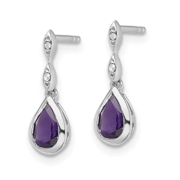 Sterling Silver and  Blue Topaz and Diamond Earrings Skaneateles Jewelry Skaneateles, NY