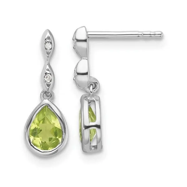 Sterling Silver and  Blue Topaz and Diamond Earrings Image 2 Skaneateles Jewelry Skaneateles, NY