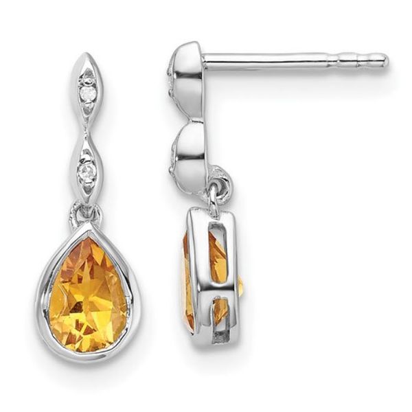 Sterling Silver and  Blue Topaz and Diamond Earrings Skaneateles Jewelry Skaneateles, NY