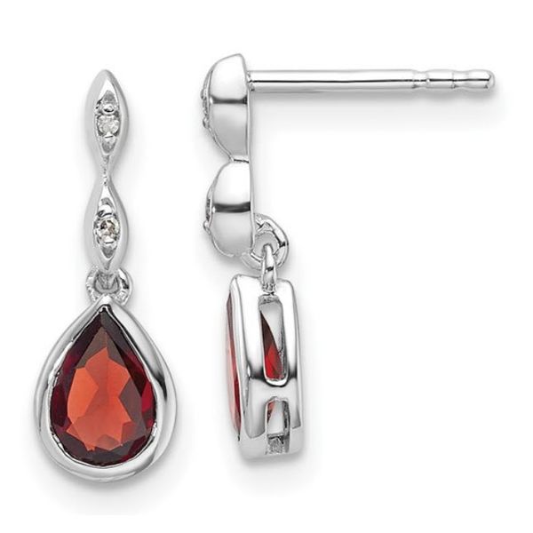 Sterling Silver and  Blue Topaz and Diamond Earrings Skaneateles Jewelry Skaneateles, NY