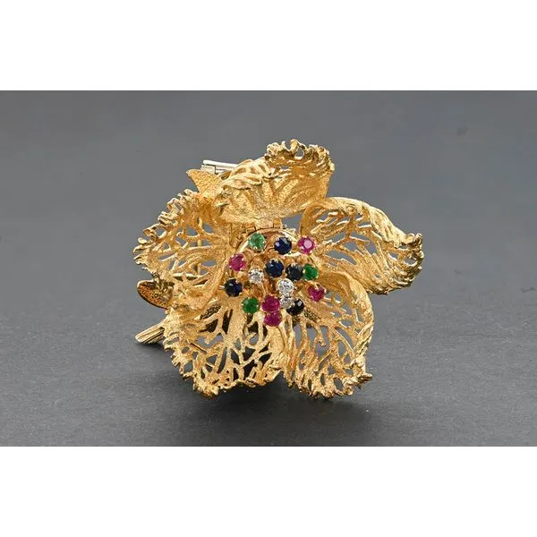 Estate Gemstone Flower Pin (Opens and Closes) Colonial Jewelers of Easton Easton, MD