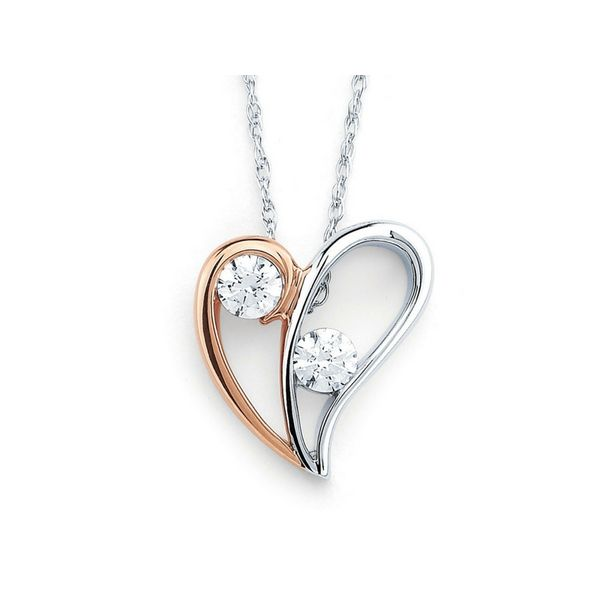 10K Two Tone Diamond 2 Of Us Diamond Heart Pendant Necklace Confer’s Jewelers Bellefonte, PA