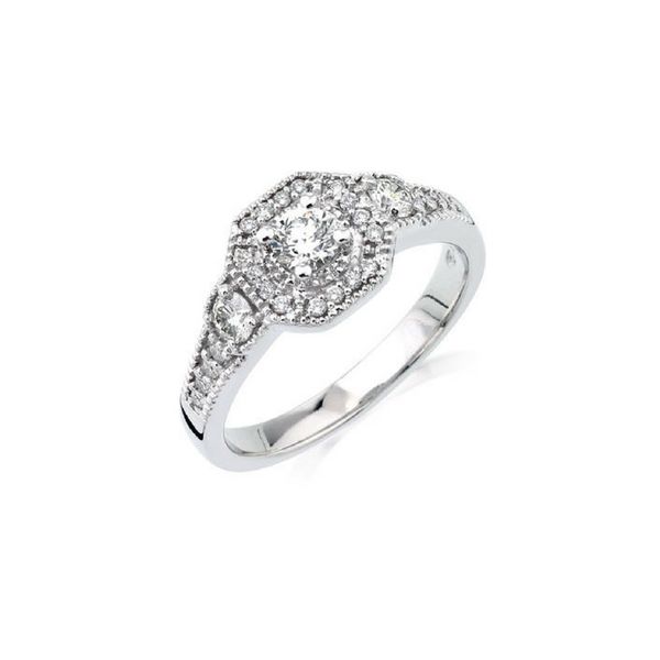 Halo Style Diamond Engagement Ring 14K White Gold Confer’s Jewelers Bellefonte, PA