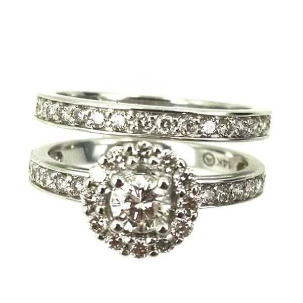 Diamond Halo Wedding Set .82ctw 14K White Gold Confer’s Jewelers Bellefonte, PA
