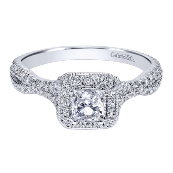 Gabriel NY Diamond Halo Engagement Ring .84ctw 14K White Gold Confer’s Jewelers Bellefonte, PA