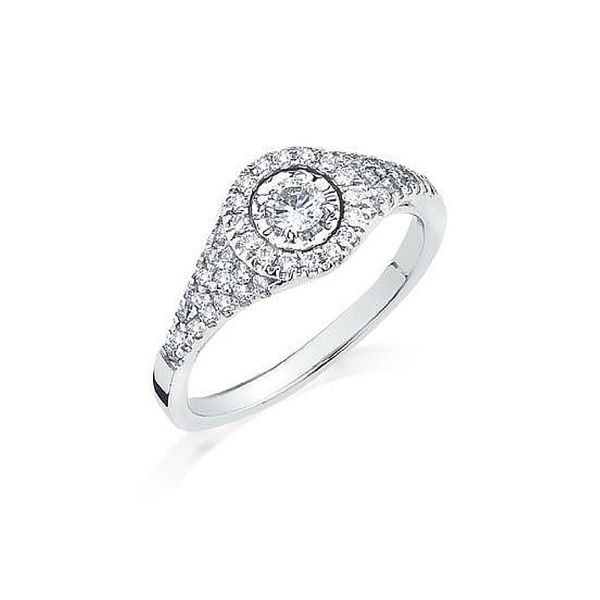 Diamond Halo Engagement Ring .15ctw 10K White Gold Confer’s Jewelers Bellefonte, PA