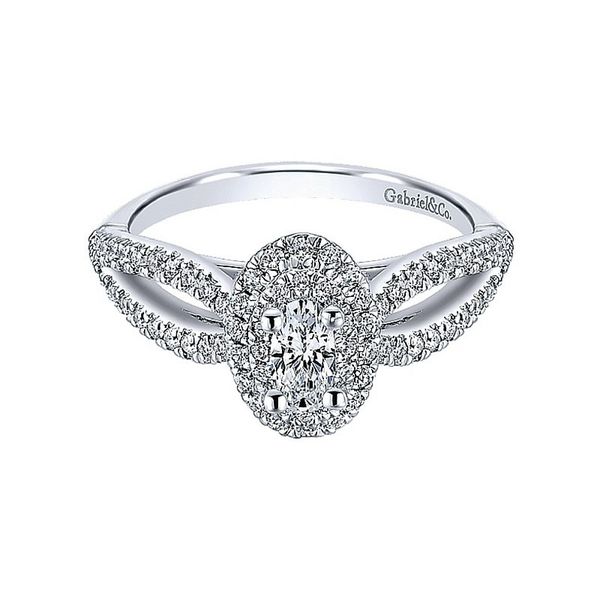 Gabriel NY Oval Diamond Halo Engagement Ring .70ctw 14K White Gold Confer’s Jewelers Bellefonte, PA