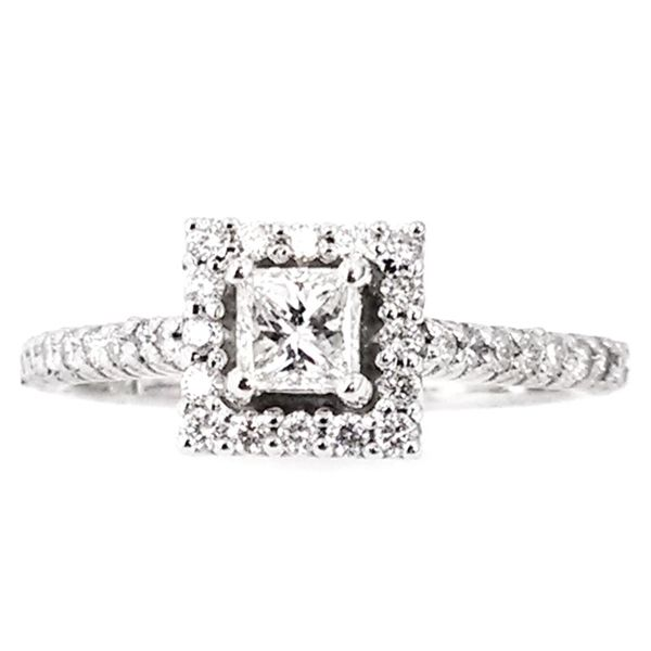 14K Gold Princess Cut Halo Diamond Engagement Ring Confer’s Jewelers Bellefonte, PA