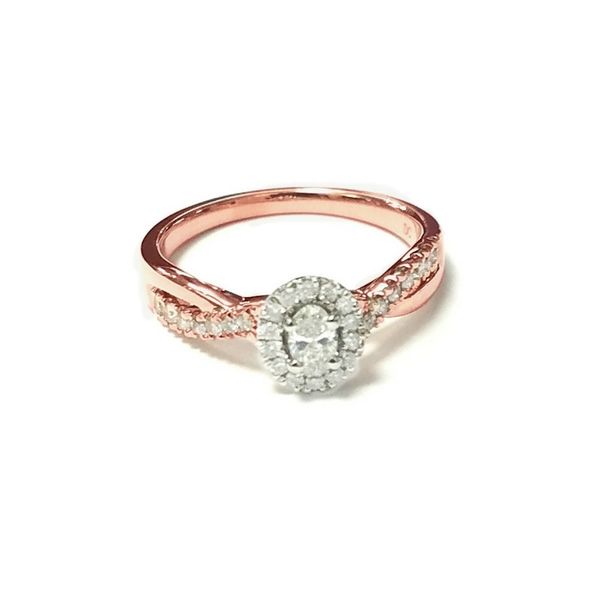 14K Rose Gold Oval Shaped Diamond Halo Engagement Ring Confer’s Jewelers Bellefonte, PA