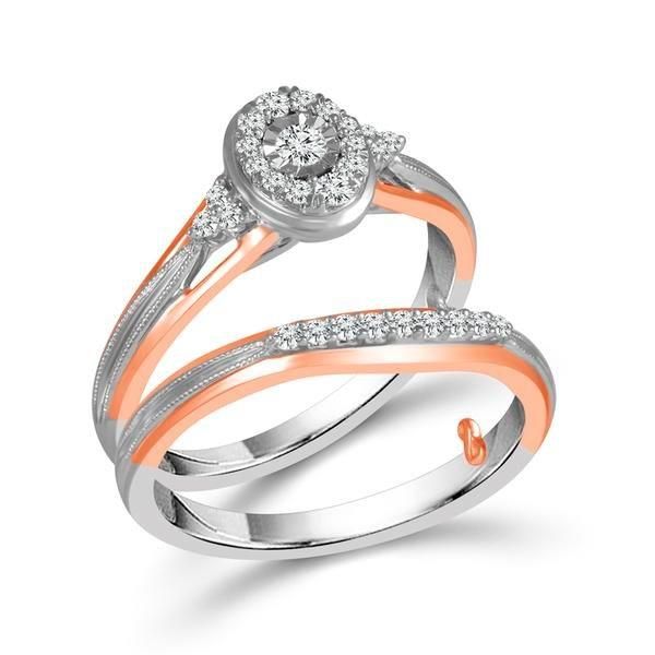14k Rose and White Gold Diamond Bridal Set Confer’s Jewelers Bellefonte, PA