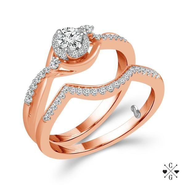 10K Rose Gold Diamond Bridal Set Confer’s Jewelers Bellefonte, PA