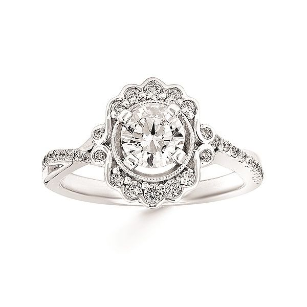 14k White Gold Halo Style Diamond Semi Mount Engagement Ring Confer’s Jewelers Bellefonte, PA