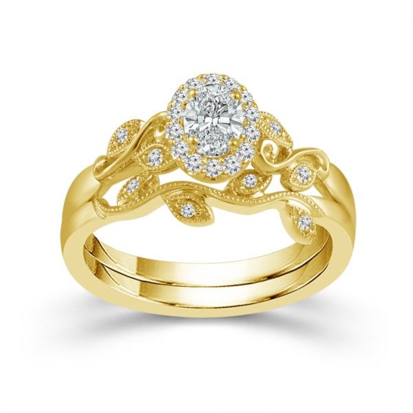 10 Karat Yellow Gold Diamond Vine Style Bridal Set Confer’s Jewelers Bellefonte, PA