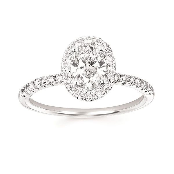 14K White Gold Eco-Brilliance® Lab-Created Oval Diamond Halo Engagement Ring Confer’s Jewelers Bellefonte, PA