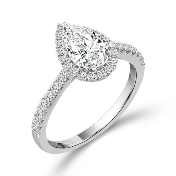 14 Karat White Gold Lab Grown Pear Cut Diamond Engagement Ring Confer’s Jewelers Bellefonte, PA