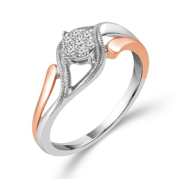 10K White And Rose Gold Diamond Promise Ring Confer’s Jewelers Bellefonte, PA