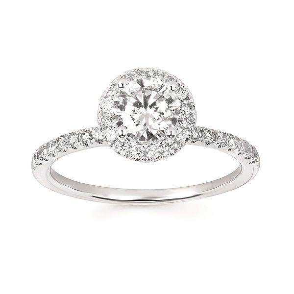 14K White Gold Eco-Brilliance® Lab-Created Round Diamond Halo Engagement Ring Confer’s Jewelers Bellefonte, PA